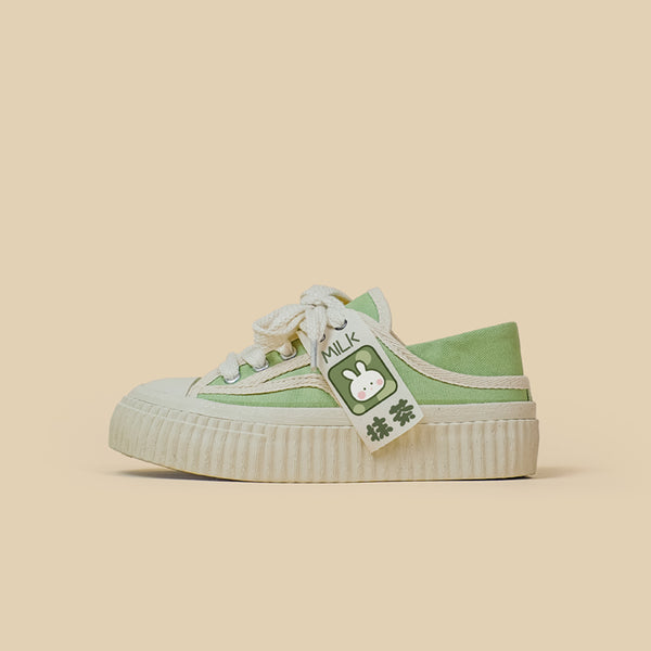 Zapatos Bajos Respirable Estilo Japonés con Suela Gruesa Color Bisqué