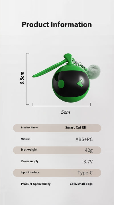 Rose red and black spherical cat toy with a grey pom-pom and suction cup base for self-play. - Image 22