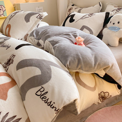 Juego de Cama Invierno Franela Coral 4 Piezas - Funda Nórdica y Sábanas Gruesas - Image 8