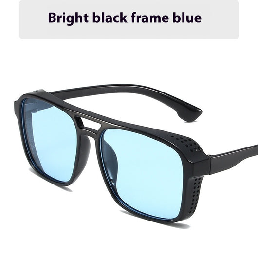 Men's double beam business sunglasses with powder pink frame and gradual tea-colored gradient lenses. - Image 6