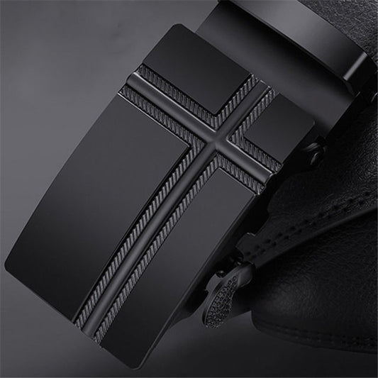 Cinturón Automático Negro Clásico para Hombre - Hebilla de Ajuste Rápido - Image 2