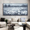 Cuadro Moderno Flores Blancas Paisaje Minimalista Negro y Blanco para Sala