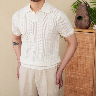 Polo de Algodón con Cuello Solapa y Manga Corta