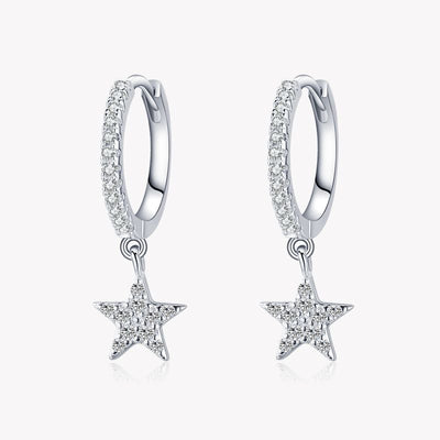 Aretes de Plata 925 con Circonitas Micro-incrustadas en Forma de Estrella - Image 5