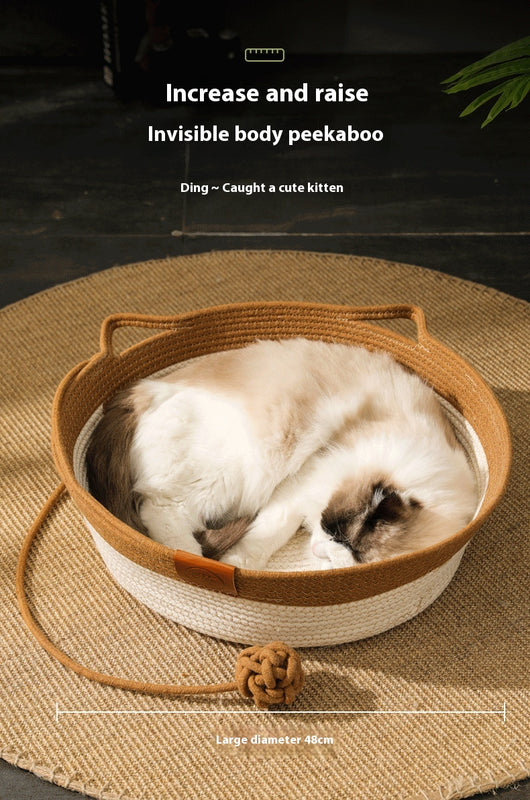 Cama Tejida para Gatos con Diseño Adorable de Hilo de Algodón - Image 11