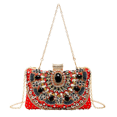 Bolso de Noche Retro con Bordado de Perlas - Diseño Artesanal Hecho a Mano - Image 9