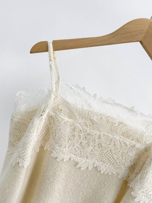 Suéter Suelto de Encaje Hombros Descubiertos para Mujer - Image 7