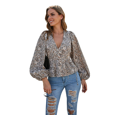 Blusa Leopardo con Escote V y Mangas Farol - Diseño Sofisticado y Sensual - Image 10