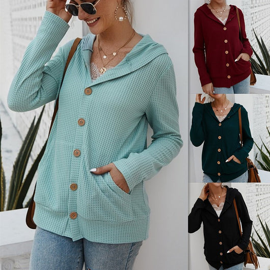 Cardigan Tejido con Capucha para Mujer - Abrigo Largo Otoño Invierno - Image 5