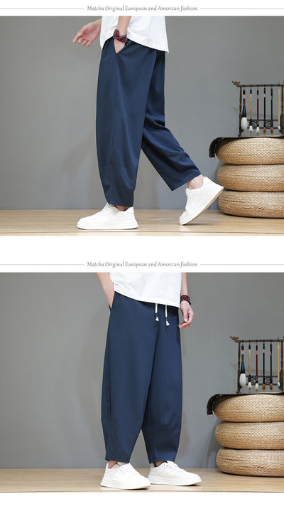 Pantalones Cortos de Verano Hombre - Seda de Hielo Ligeros Pierna Ancha - Image 13