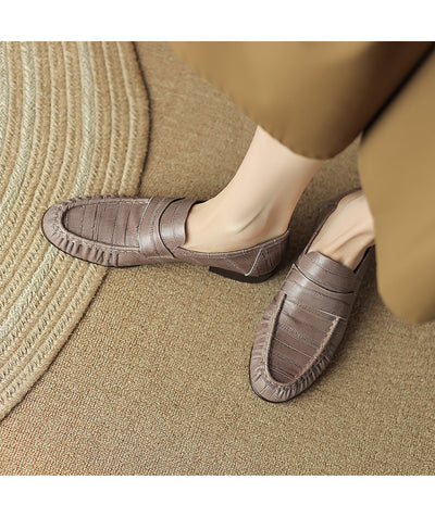 Mocasines Casuales de Cuero para Mujer con Pliegues Elegantes - Image 14