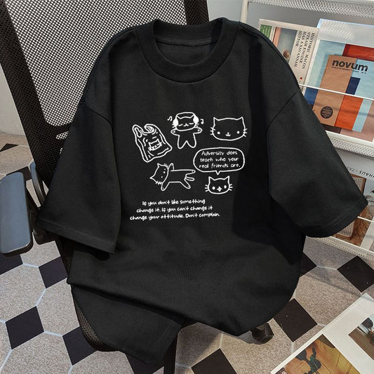 Camiseta Algodón Mujer Diseño Nicho Estampado Moderno
