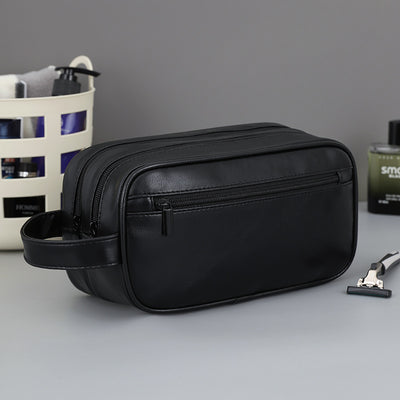 Bolsa de Aseo Viaje Doble Compartimento Cuero PU Hombre - Image 8