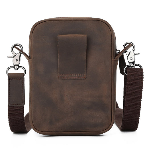 Bolsa Crossbody de Cuero para Teléfono y Accesorios - Diseño Asimétrico para Hombre - Image 3
