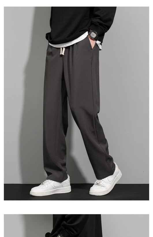 Pantalones Anchos Negro para Hombre - Primavera Otoño - Image 8