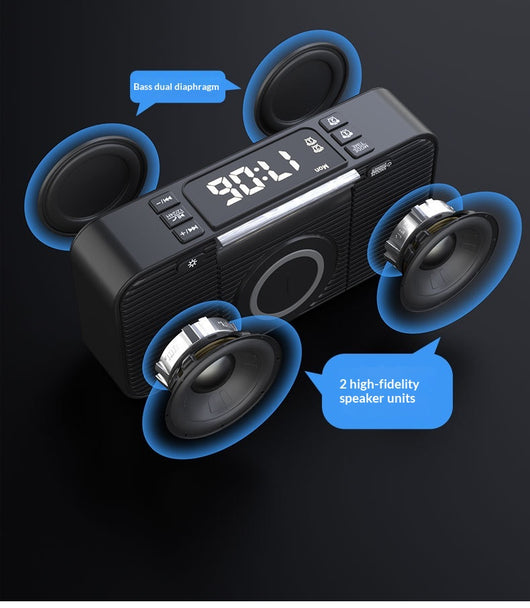 Lámpara Nocturna Inteligente con Carga Inalámbrica y Parlantes Bluetooth Duales - Image 8
