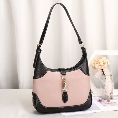 Bolsa Axilar de Cuero Suave para Mujer - Bandolera Compacta