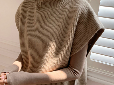 Suéter de Cuello Alto sin Mangas - Tejido Versátil y Elegante - Image 16