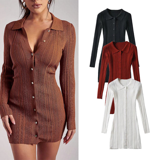Vestido Ejecutivo para Mujer con Solapa y Cierre Simple - Image 6