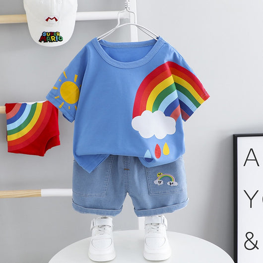 Conjunto de Pantalones Cortos Denim para Niños y Niñas - Dos Piezas Cómodo - Image 5