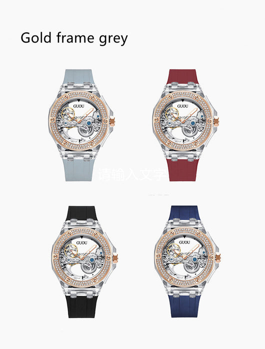 Reloj Mecánico para Mujer con Strass y Correa de Silicona - Image 11