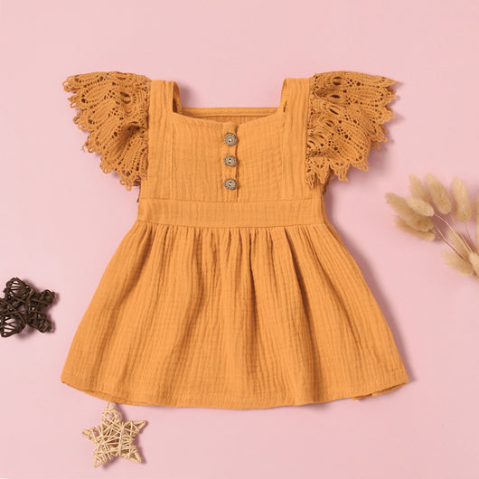 Vestido Infantil Sin Mangas de Color Liso para Primavera - Image 7