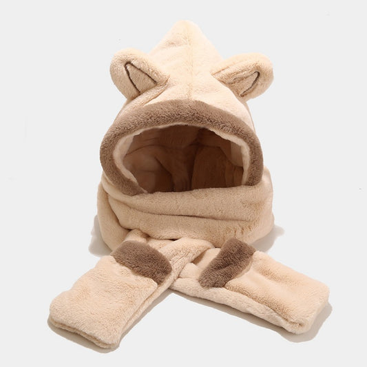 Gorro de Protección Felino con Orejas de Felpa Gruesa