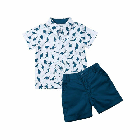 Conjunto Infantil Estampado Dinosaurio - Playera y Shorts de Verano - Image 5