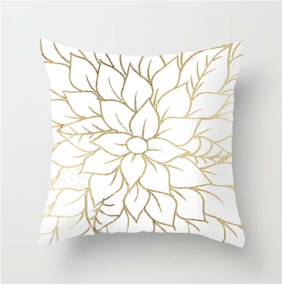 Funda de Almohada Serie Dorado Elegante