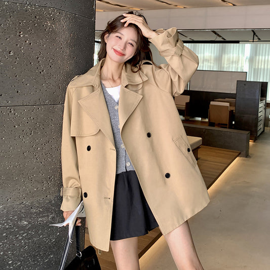 Abrigo Casual de Color Liso con Amarre Ajustador
