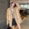 Abrigo Casual de Color Liso con Amarre Ajustador