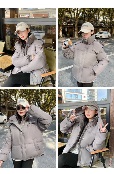 Chaqueta Acolchada de Algodón Suelta Estilo Coreano - Image 22