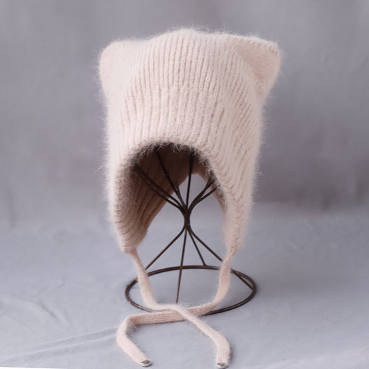 Gorro Tejido Cálido con Orejas de Gato - Pelaje de Conejo Suave - Image 5
