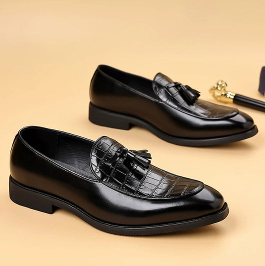 Zapatos de Cuero Estilo Británico Punta Fina Slip-On para Hombre - Image 14