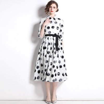 Vestido Camisero con Estampado de Lunares para Mujer - Image 7
