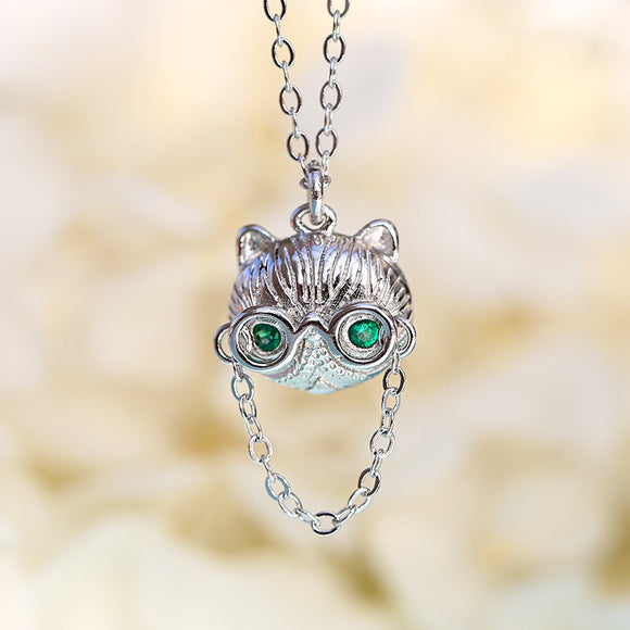 Collar Gato Dulce y Elegante con Colgante de Temperamento