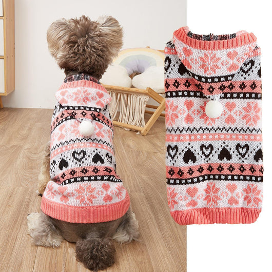 Suéter Térmico para Perro Pequeño - Diseño de Copos de Nieve y Rayas - Image 6