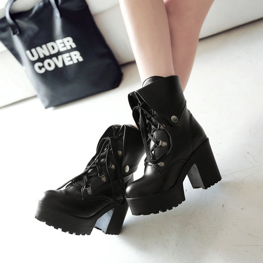 Zapatos Lolita con Tacón Grueso Alto Estilo Reina - Image 10