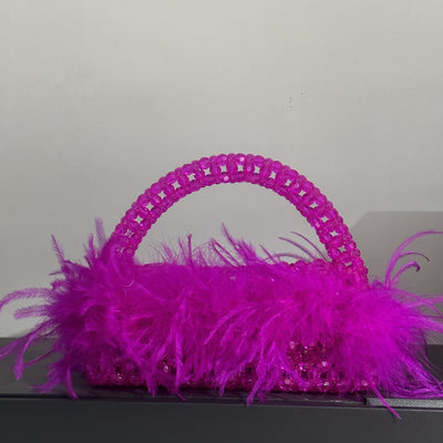 Bolso de Plumas de Avestruz Artesanal con Cuentas - Colección Otoño Invierno - Image 16