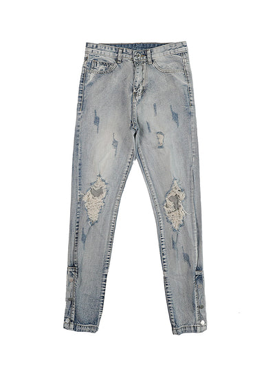 Jeans Rectos con Rotos y Cintura Ajustada - Image 9