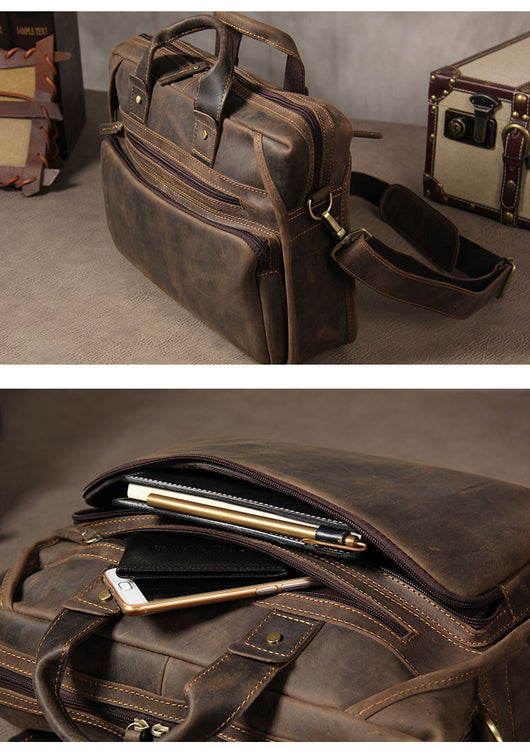 Maletín Crossbody Vintage para Computadora - Estilo Profesional - Image 17