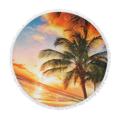 Toalla de Playa Redonda Protección Solar con Correa Microfibra - Image 12