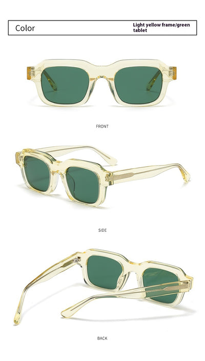Gafas de Sol Acetato Grueso con Degradado de Color y Costuras Decorativas - Image 18