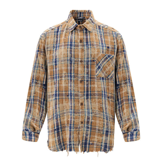 Camisa Tie-Dye Cuadros Manga Larga para Hombre - Image 2