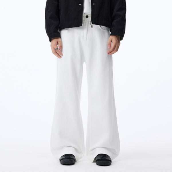 Jeans Negros Rectos con Forro Polar - Estilo Americano Casual para Otoño e Invierno