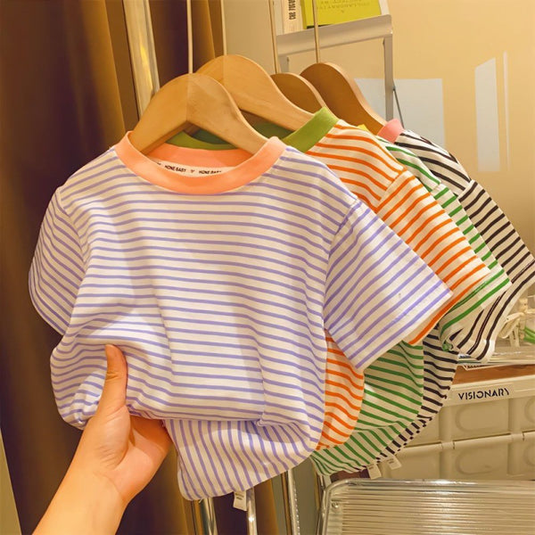 Blusa para Bebé Niña con Rayas de Contraste