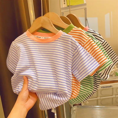 Blusa para Bebé Niña con Rayas de Contraste