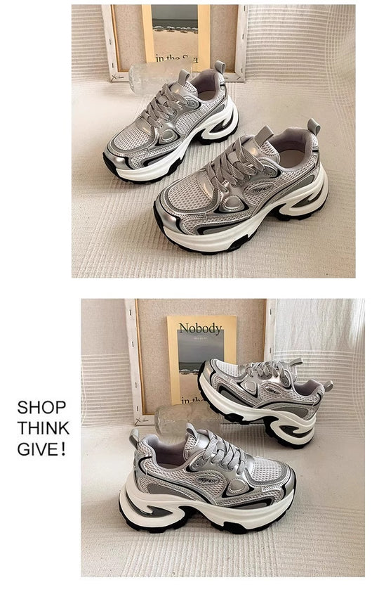 Tenis Plataforma Respirable para Mujer - Zapatillas Chunky con Altura Aumentada - Image 11