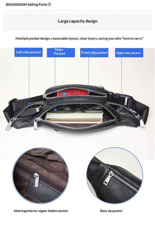 Bolsa de Cintura en Cuero Genuino - Gran Capacidad y Durabilidad - Image 14