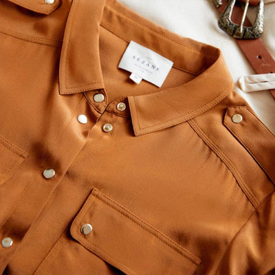 Blusa de Seda Francesa Elegante para Verano - Colores Lisos - Image 3